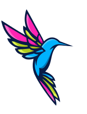 a colorful bird with wings